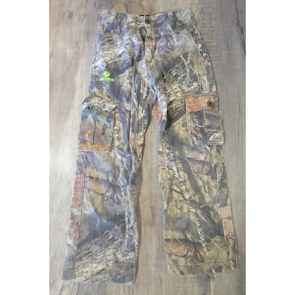 Mossy Oak Hunting Cargo Pants Unisex Medium 8 Youth Camo Adjustable Waist EUC